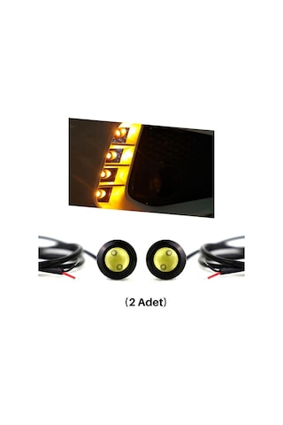 Carmind Kartal Gözü Oto Ayna Altı Led Turuncu 23Mm 2 Adet