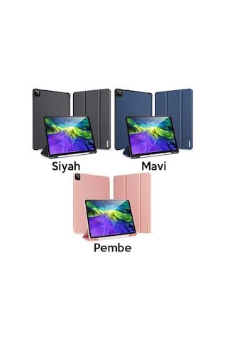 Dux Ducis Apple Uyumlu iPad Pro 12.9 (2021-2020-2018 )Kılıf Kalem Yerli Soft