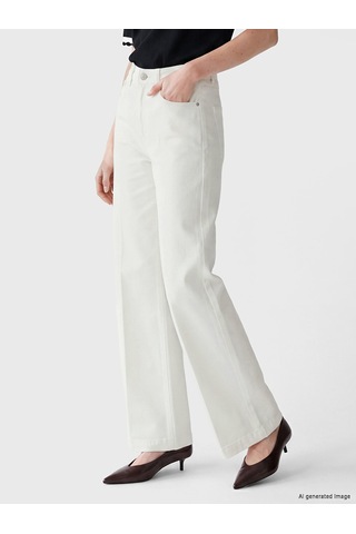 Lcw Comfort Ekru Wideleg Kadın Jean Pantolon