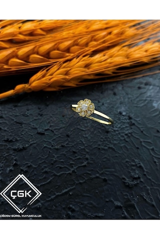 Çgk Çiğdem Gürel Kuyumculuk Çıtır Kalpli Yüzük Gold