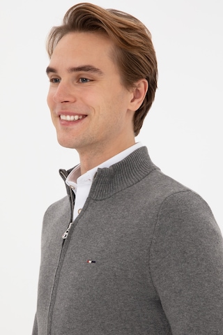 U.s. Polo Assn. Erkek Gri Melanj Hırka Triko 50313688-vr086 Grı Melanj