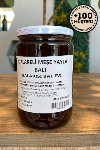 Kırklareli Doğal Meşe Balı 850 Gr Katkısız