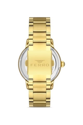 Ferro F31399a-b Otomatik Çelik Altın Rengi 44 Mm Erkek Kol Saati