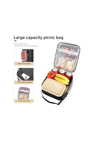 Ulzyvf Öğle Çantası - Gri, Kadın/erkek Kullanımı, Tekrar Kullanılabilir Kapasiteli Kutulu Gri