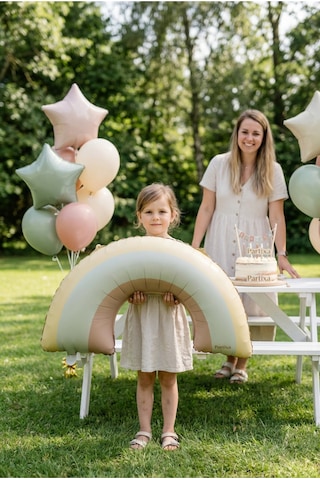 Sarı Gökkuşağı Retro Folyo Balon Doğum Günü Baby Shower Rainbow Temalı Konsept Parti Süsleme Vintage Dekorasyon Balonu Çok Renli