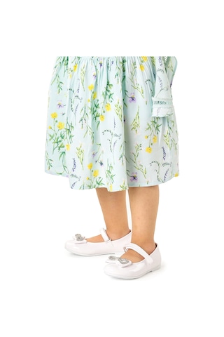 Kiko Kids Papyon Taşlı Cırtlı Kız Çocuk Babet Ayakkabı 254 Cilt Beyaz 001