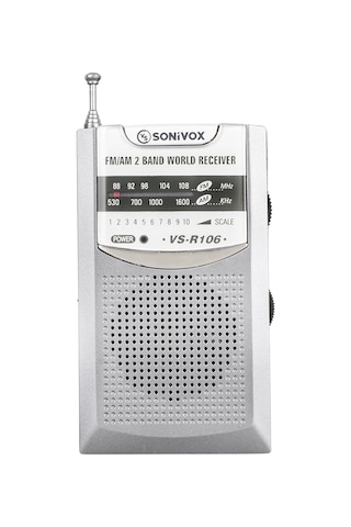 Sonivox VS-R106 Mini FM Radyo Gri