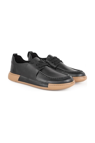 Libero Erkek Casual Ayakkabı Hakiki Deri Antik Sneaker Bağcıklı Mokasen Dikişli Kauçuk Taban L5758 Siyah