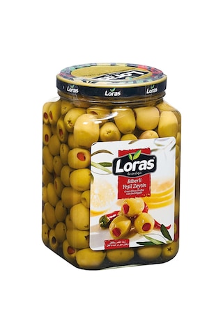 Loras 181 - 200 KB Biber Dolgulu Yeşil Zeytin Cam 900 G Loras 181 - 200 KB Biber Dolgulu Yeşil Zeytin Cam 900 G