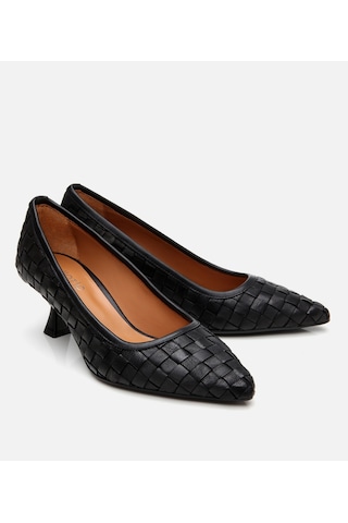 Hotiç Kadın Deri Siyah Örgü Detaylı Stiletto 01ayh304160a100 Siyah