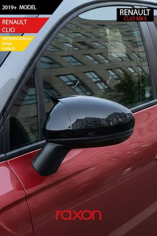 Renault Clıo Mk5 2019+ Batman & Yarasa Ayna Kapağı Parlak Piano Black Sport