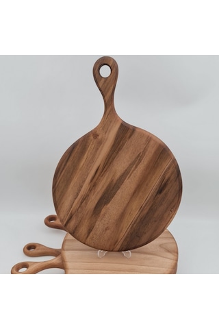 Sunum ve Kesim Tahtası Ceviz Ağacı Yuvarlak 39X27 CM Kişiye Özel