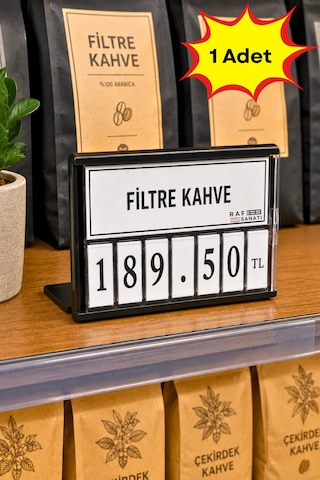 Fiyat Kasetlik Manav Kasap Şarküteri Etiketi Rakamlı Fiyatlık Ayaklı Küçük Boy 77x62 Mm Siyah