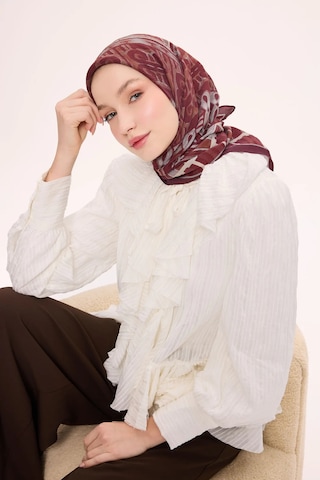 Silk Home Dört Mevsim Antik Motif Viskon Velora Eşarp 6421 Bordo