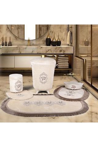 Shems Vizon 6 Prç Kirli Çamaşır Sepeti Seti + Banyo Paspası Seti Diğer