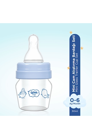Mini Cam Alıştırma Bardağı Seti 30 ML Mavi
