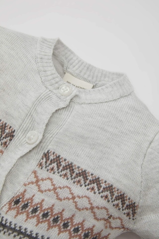 DeFacto Erkek Bebek Yenidoğan 2'li Takım Düğmeli Uzun Kollu Tulum Bere C9595A524AUGR503 Gri