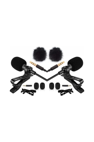 König K-Ym02 Youtuber Pc Telefon 2'li Yaka Mikrofonu