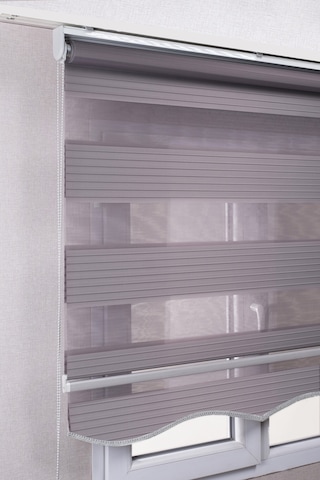 Etekli Gri Pileli Zebra Kaliteli Güneşlik Stor Perde