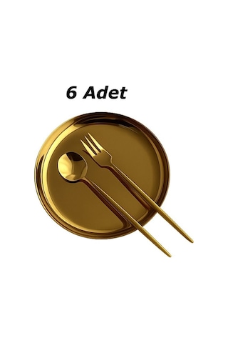 6 Adet 12 Cm Gold Yuvarlak Paslanmaz Çelik,lokumluk,ikramlık, Pasta Servis,kahve Fincan Altlığı Gold