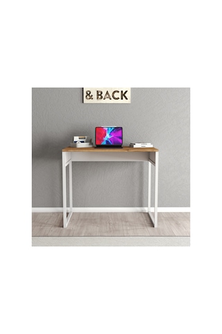 Vira Metal Ayaklı Çalışma Masası- Atlantik Çam/ Beyaz Çok Renkli