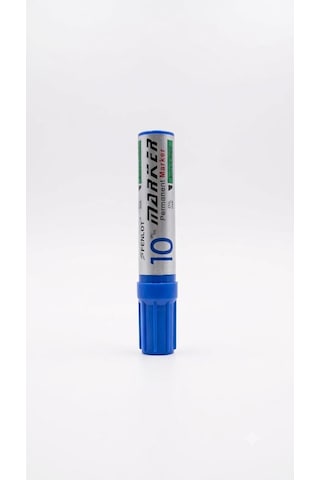 Fenlot Jumbo Permanent Marker Kalem Seti 6'lı 4 Siyah, 2 Mavi - 10 Mm Geniş Kesik Uçlu Kalıcı Markör Kalem