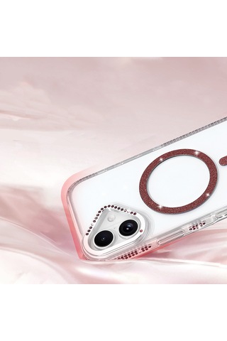 Maks Technology iPhone Uyumlu 16 Kılıf M-safe Şarj Özellikli Mkst Tera Silikon Kapak - Şeffaf
