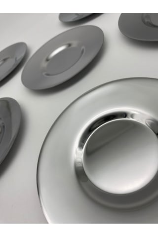 6'lı Gümüş Paslanmaz Çelik Çay Tabağı Seti Pasct01 Gümüş