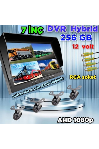 7 İnç Dvr Monitör Ve 4 Adet Ahd 1080p Kelebek Kamera Seti 12 Volt