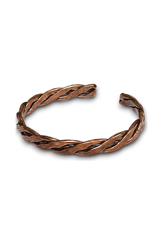 Pozitif Doğal Taş Saf Bakır Burgulu Bilezik 522-2 Bakır