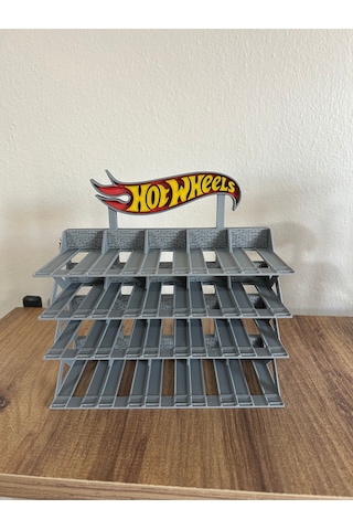 Hot Wheels Uyumlu 20 Araçlık Stand 1/64 Gri Renkli Logolu
