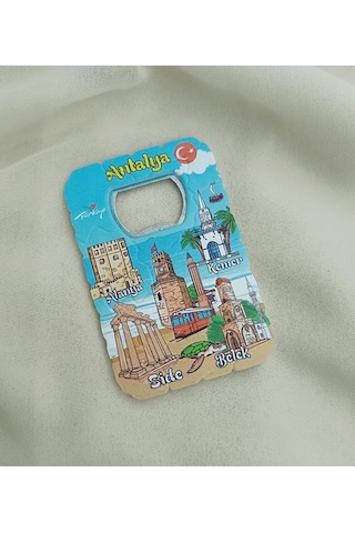 Magnet Açacak Gazoz Şişe Açacağı Mıknatıslı Buzdolabı Süsü Turizm Antalya Görselli Çok Renkli