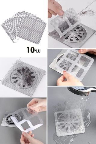 10'lu Banyo Ve Mutfak Lavabo Koku Ve Haşere Böcek Önleyici Gider Filtresi - Kl-b10l-7 Beyaz - Gri
