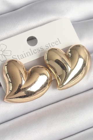 Pirinç Gold Renk Bomba Model Kadın Küpe Çok Renkli