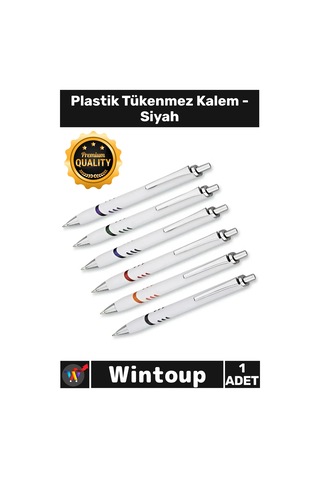 Kalem Ofis Kırtasiye Okul Ergonomik Şık Tasarım Canlı Yazım Hızlı Plastik Tükenmez Kalem Siyah
