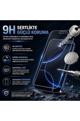 Lexroo Cam Ekran Koruyucu Hd Görüntü Tamperli Cam, Darbeye Dayanıklı Dinamik Çerçeve Uyumlu