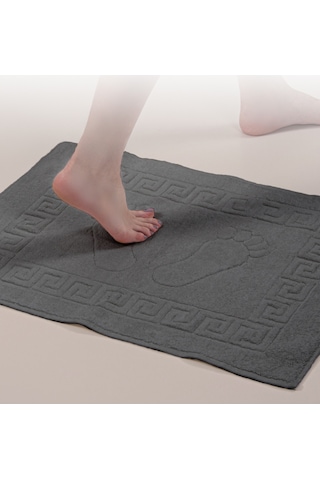 3 Adet %100 Pamuk En Iyi Emici Ayak Havlusu : Konforlu Banyo Paspası 50x70cm Terra Antrasit Gri
