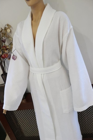 Bornoz Beyaz Pike Şalyaka Sabahlık Ev Otel Banyo Bornozu L/Xl Beyaz