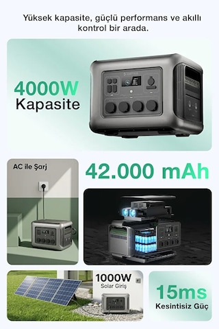 Taşınabilir Güç İstasyonu 4000 Watt