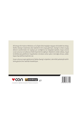 Bilinmeyen Bir Kadının Mektubu ve Üç Öykü Daha-Mini Kitap - Stefan Zweig - Can Yayınları