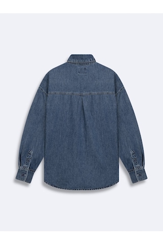 Ltb Glenna Oversize Jean Mavi Gömlek Mavi L