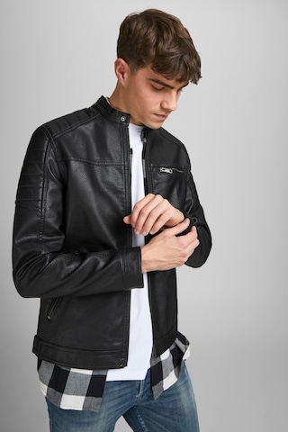 Jack & Jones Erkek Deri Ceket 63412147218 Siyah-Siyah