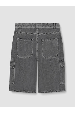 Lcw Jeans Antrasit Loose Fit Kargo Cepli Erkek Jean Şort