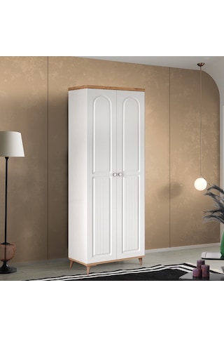 Bohem 2 Kapaklı Komple Mdf Atlantik Çam-beyaz Gardırop