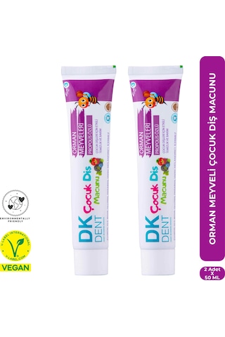 Dkdent Orman Meyveli Florürsüz Çocuk Diş Macunu 50 Ml X 2 Adet Çürük Önleyici
