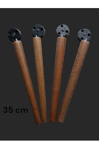 4 Adet Ceviz Boyalı Ahşap Konik 35 Cm Zigon,orta Sehpa,puf,komidi