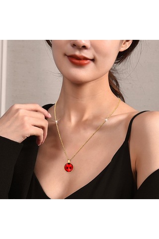 Jwl Mucizevi Uğurböceği Marinette Kolye Ladybug Kwami Mucize Kırmızı
