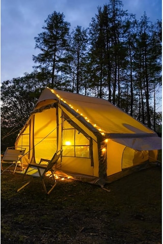 Realx 8 Kişilik 4 Mevsim Su Geçirmez Şişme Kamp Çadırı 300 x 210 x 190 CM Bej