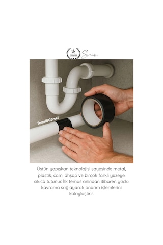 Tamirbandı Duct Tape Tamir Bandı Bez Siyah Güçlü Yapışkan Suya Dayanıklı Uv Dirençli Onarım İzolasy