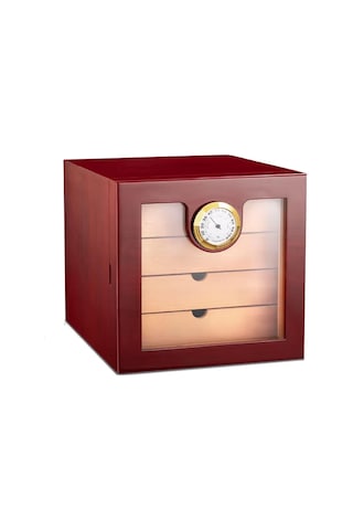 Cigarloong Camlı 4 Çekmeceli Puro Kutusu Humidor Maun 60's